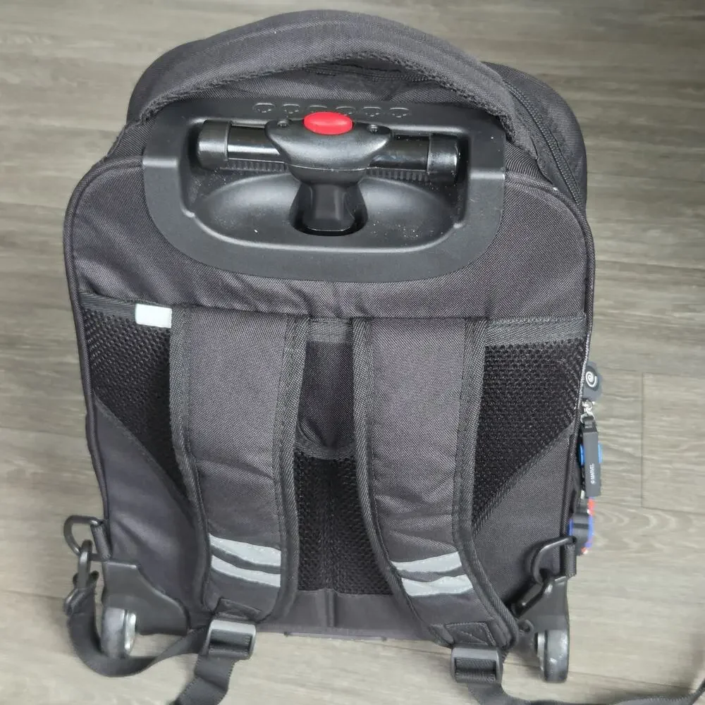 J World New York Sparkle Rolling Backpack Carry-On Luggage Wheels Speed Design